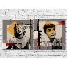 Картина ArtPoster Audrey Hepburn and Marilyn Monroe text stylization (3460042)