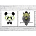 Картина ArtPoster Panda with glasses and an owl with a cane (3447727)