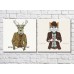 Картина ArtPoster Fashionable deer in a jacket and a cat with glasses (3447722)