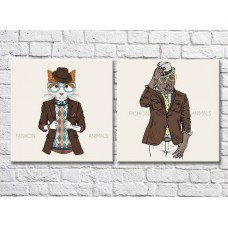 Картина ArtPoster Cat in a fashionable jacket and a monkey in a hat (3447713)