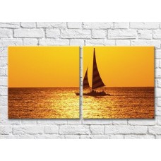 Картина ArtPoster Sailing boat at sunset (3453848)