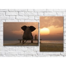 Картина ArtPoster Dreaming elephant by the sea (3453841)