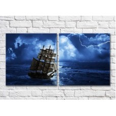 Pictură ArtPoster Ship on the stormy sea (3453829)