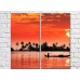 Картина ArtPoster Boat on the background of red sunset (3453824)