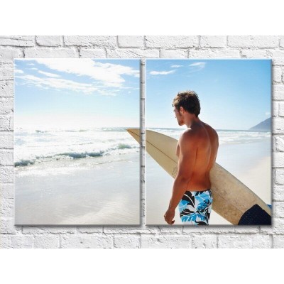 Картина ArtPoster Surfer with board on the beach (3453803)