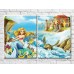 Pictură ArtPoster Mermaid on stones and castle (3453807)