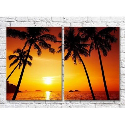 Картина ArtPoster Palm trees and the setting sun (3453795)