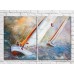 Pictură ArtPoster Picture of a sailing boat in a stormy sea (3453801)