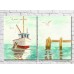 Pictură ArtPoster Picture of a moored boat to the pier (3453802)