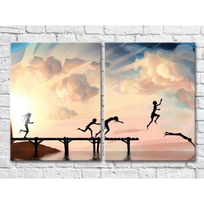 Картина ArtPoster Children jump from the pier into the sea (3453779)