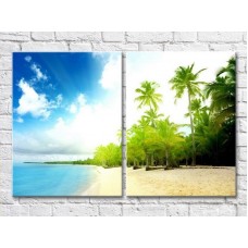 Картина ArtPoster Sea and beach with palm trees (3453778)