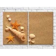 Картина ArtPoster Starfish and seashells on the sandy beach (3453768)