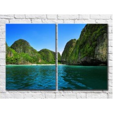 Pictură ArtPoster Sea and Green rocks (3453760)