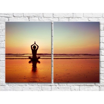 Картина ArtPoster Yoga on the beach at sunset (3453742)