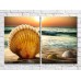 Картина ArtPoster Large seashell in the sand against the background of the sea (3453736)