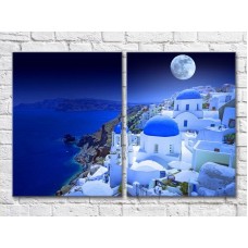 Картина ArtPoster Greece evening island of Thira under the moon (3453720)