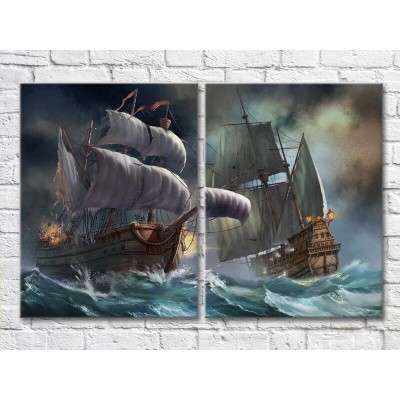 Картина ArtPoster Two ships during a sea storm (3453722)