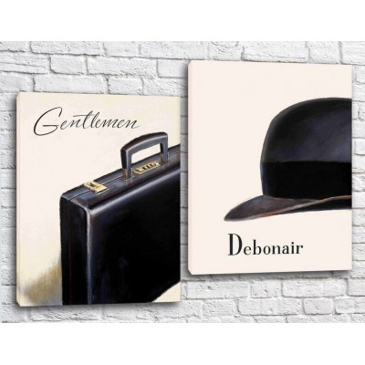 Pictură ArtPoster Gentleman's set,/bowler hat and diplomat (3453074)