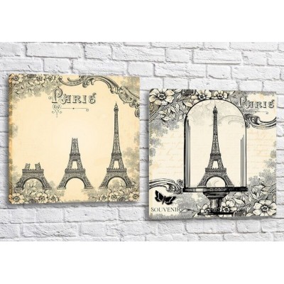 Pictură ArtPoster Vintage Eiffel Towers (3453054)