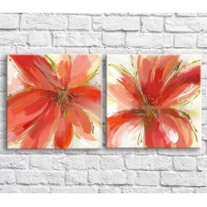 Картина ArtPoster Red poppies in oil on White background (3467739)