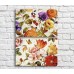 Pictură ArtPoster Colorful multicolored flowers and butterflies on a Beige background 2 (3467848)