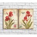 Картина ArtPoster Red irises and butterflies in vintage style (3467853)