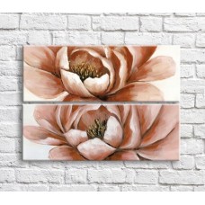 Pictură ArtPoster Pink peonies oil on White background (3467868)