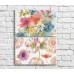 Pictură ArtPoster Multicolored wildflowers and patterns on a White background (3467857)