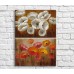 Pictură ArtPoster Red and White poppies in oil on Brown background (3467846)