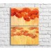 Pictură ArtPoster Red poppies and gerberas in oil on a Yellow background (3467847)