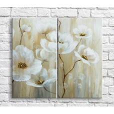 Pictură ArtPoster Cream poppies with oil on Beige background (3467850)