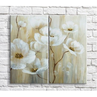 Картина ArtPoster Cream poppies with oil on Beige background (3467850)