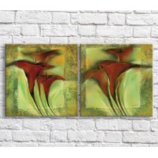 Картина ArtPoster Red calla lilies in oil on Light/Green background (3467815)