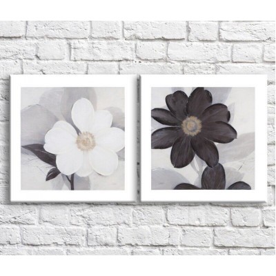 Картина ArtPoster Black and White flower on Gray background (3467809)