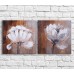 Pictură ArtPoster Black and White poppies in oil on Brown background (3467812)