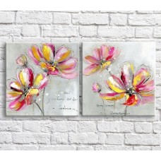 Pictură ArtPoster Chrysanthemums multicolored on a Gray background (3467804)