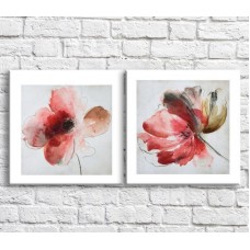 Pictură ArtPoster Red poppies on Gray background (3467795)