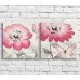 Pictură ArtPoster Pink wildflowers and butterflies on Black and White background (3467786)