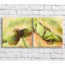 Pictură ArtPoster Light/Green poppies in watercolor on Beige background (3467789)