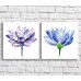 Pictură ArtPoster Blue and Purple flowers on White background (3467791)