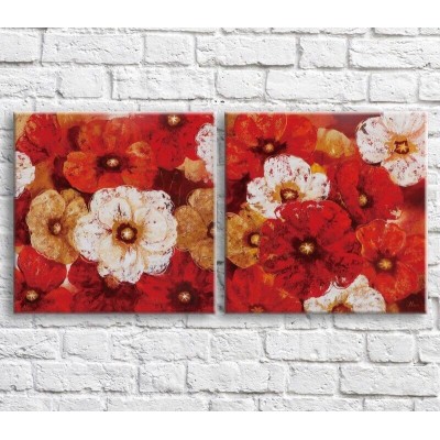 Pictură ArtPoster Multicolored oil poppies (3467771)