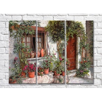 Картина ArtPoster Courtyard in the Green and Flowers (3470895)