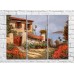 Pictură ArtPoster Courtyard in yhe Green and Flowers (3470896)