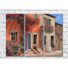 Pictură ArtPoster Courtyard in the Green and Flowers (3470928)