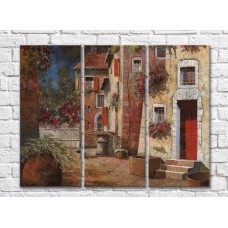 Pictură ArtPoster Courtyard in the Green and Flowers (3470899)