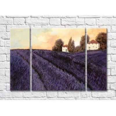 Pictură ArtPoster Lavender Field at Sunset (3470944)