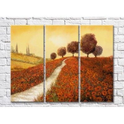 Pictură ArtPoster Poppy Field and Tree (3470920)