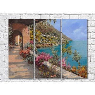 Pictură ArtPoster Terrace with Columns Overlooking the Sea (3470943)