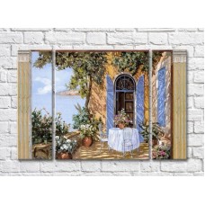 Pictură ArtPoster The Table on the Veranda Overlooking the Sea(3470956)