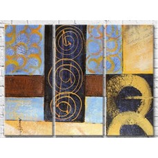 Pictură ArtPoster Abstract illustration Blue with gold (3499080)